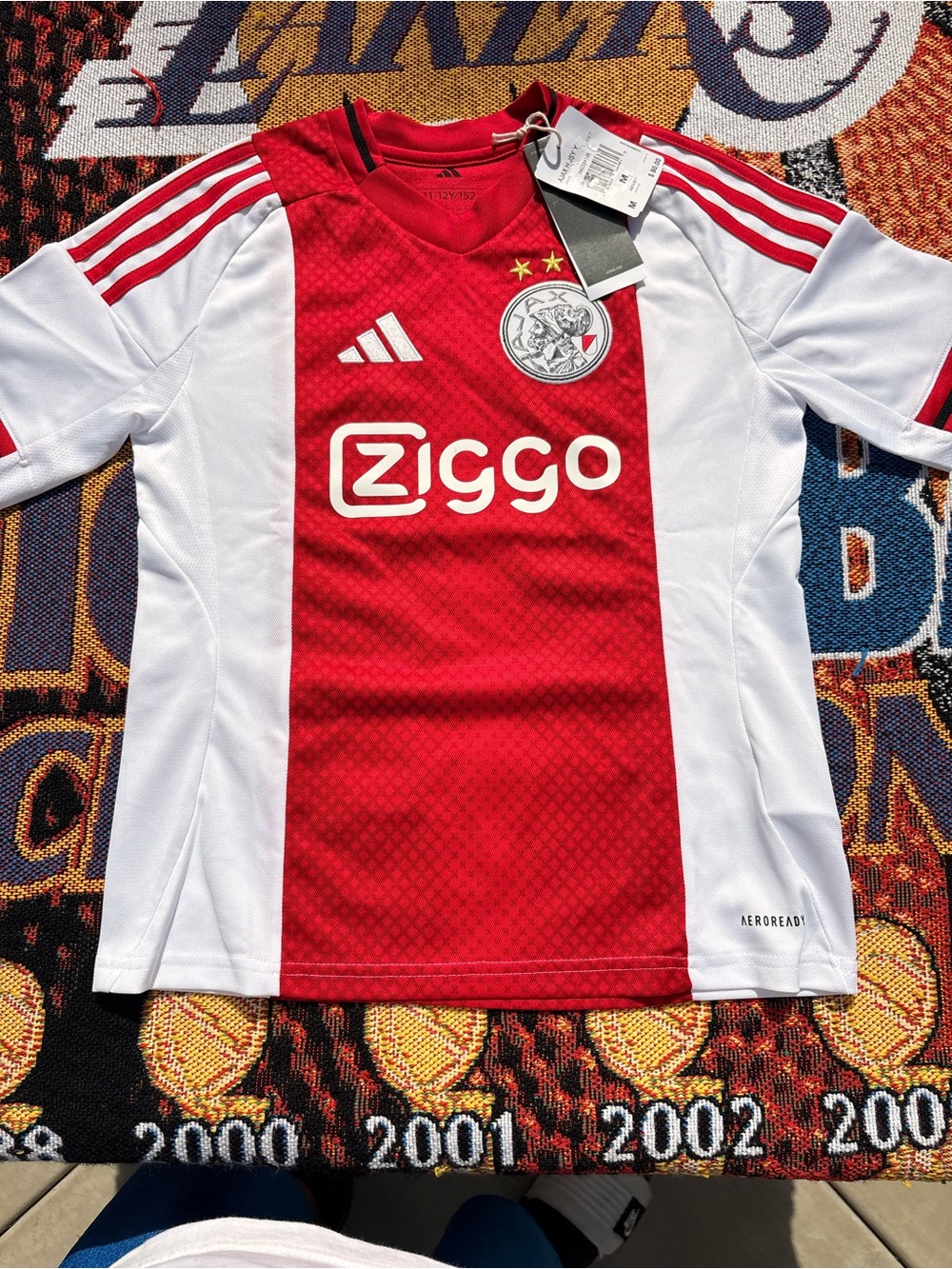 adidas Ajax Kids Home Jersey Red & White youth medium nwt